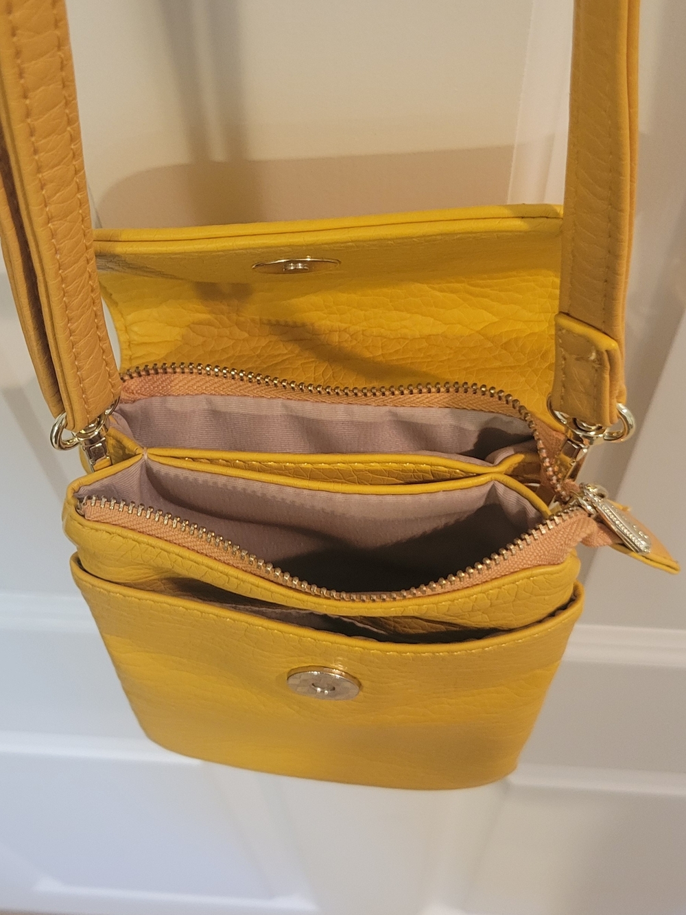 Bright Yellow Women's Crossbody Bag with Multiple Compartments